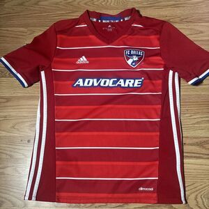FC Dallas Jersey Shirt Youth Large Red Adidas MLS Soccer Climacool Youth Kids